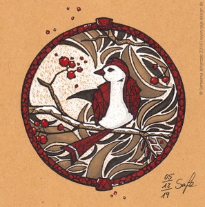 Querstil der Woche: Vogel in Buntglas