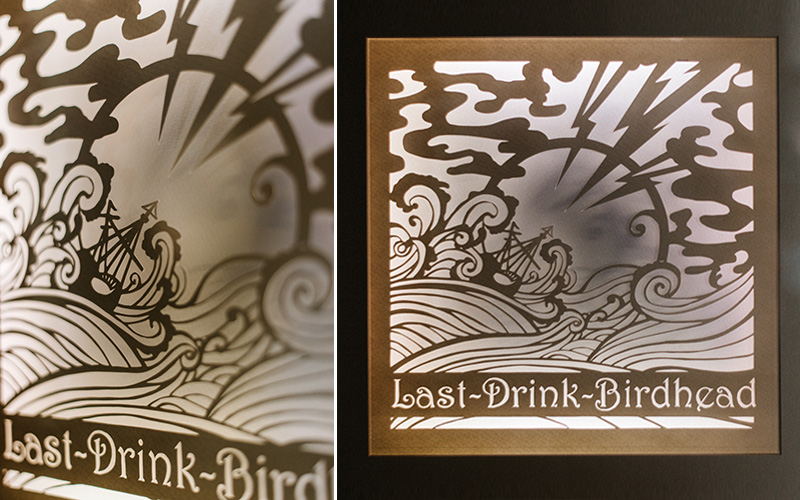 Papercut Leuchtkasten: Last Drink Birdhead