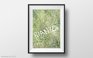 Typografische Pflanzen in Aquarell