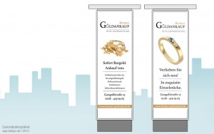 Außenwerbung Ganzsäule: Bonner Goldankauf