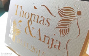 Scherenschnitt zur Hochzeit: Thomas & Anja