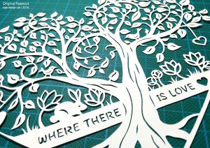 Scherenschnitt: Tree of Hearts