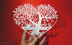 Scherenschnitt: Tree of Hearts