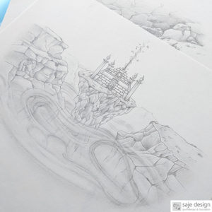Illustration: Bleistift | Buch: Yalims Erbe, Autor: Martin B. Kupa