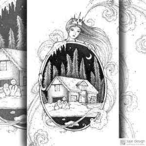 Illustration: Tusche | Buch: Winterhof, Autorin: Sameena Jehanzeb, »Winterhof«